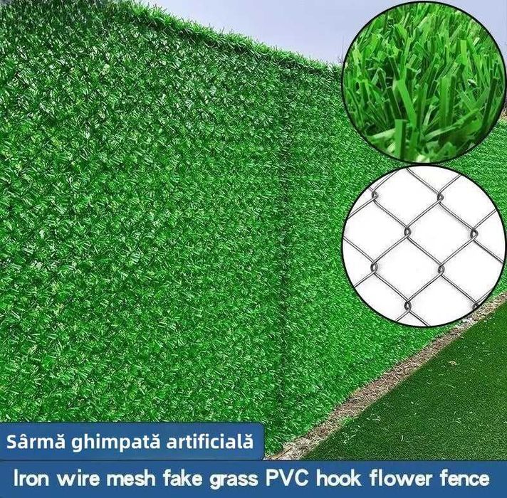 Gard decorativ iarba deasa artificial vesnic verde durabil rezistent protectie UV