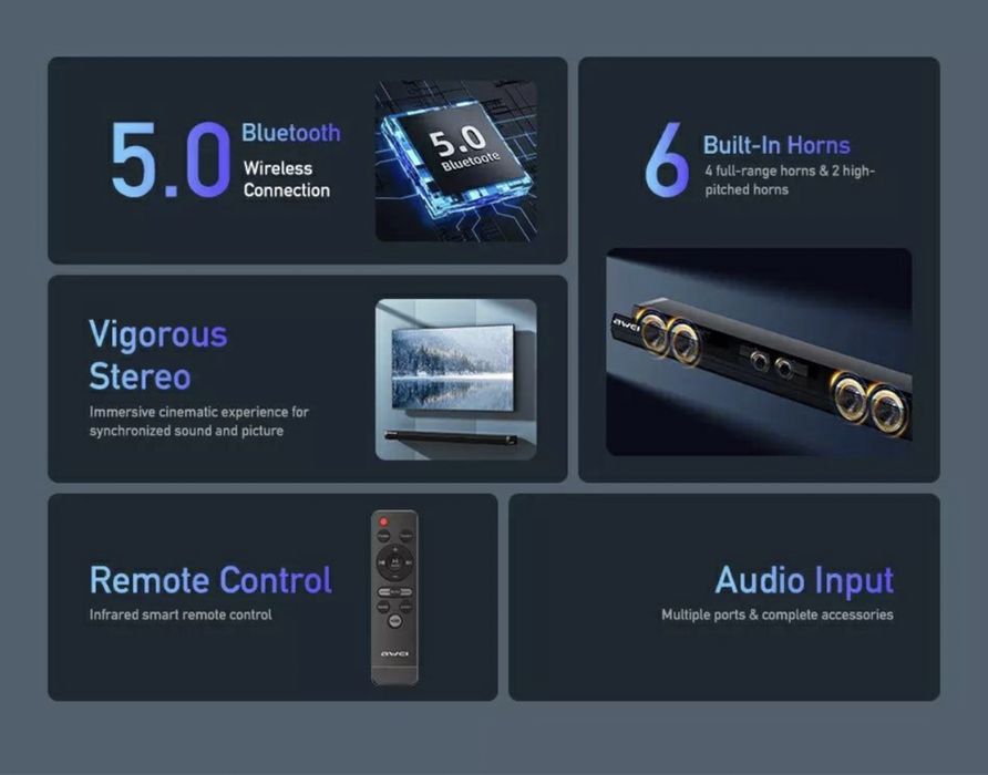 Awei Y990 100W домашний кинотеатр саундбар 100вт мощное звучание