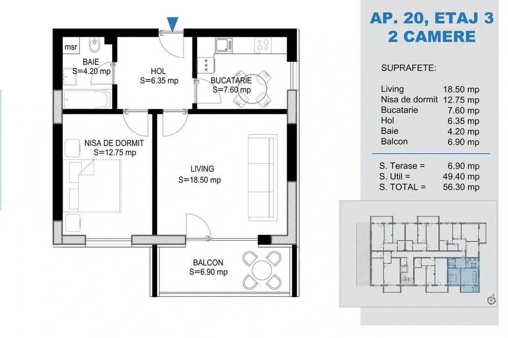 Apartament 2 camere decomandat Pallady bloc nou metrou Nicolae Teclu - View 2