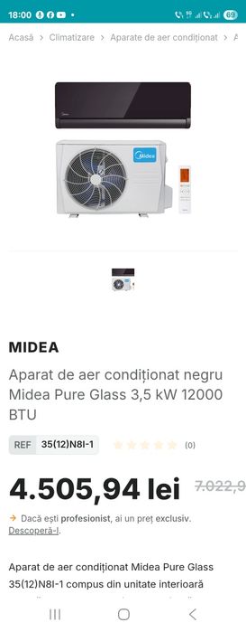 Aer condiționat negru Kaysun 12000 btu