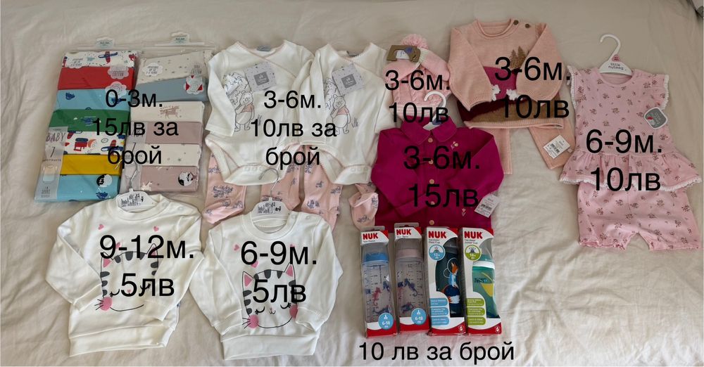 Бебешки дрехи и шишета