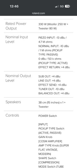 Roland D-BASS 115 Amplificator Combo Chitara Bass
