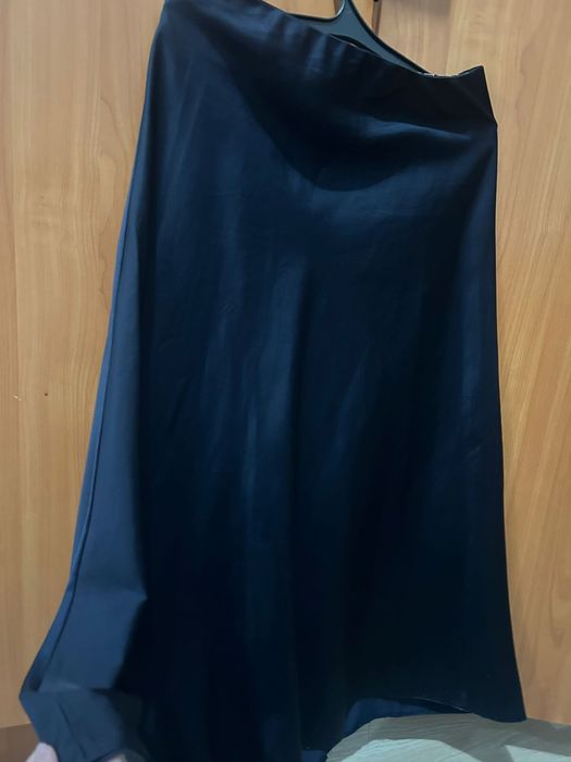 Атласная юбка, синий цвет