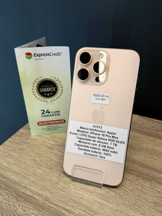 (AG51) Apple iPhone 16 Pro Max 1TB b1313 - Garantie 2 ani!