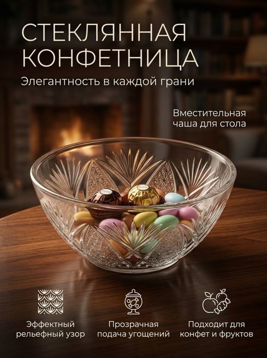Стеклянная конфетница