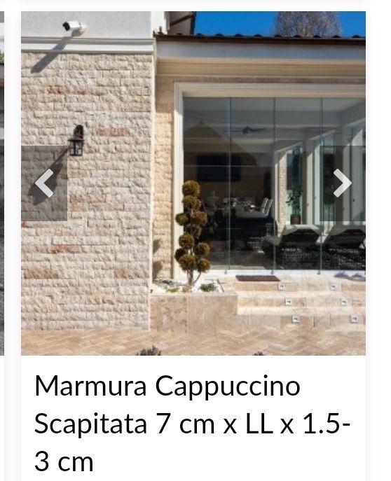 Marmura Cappuccino Scapitata 7 cm x LL x 1.2 cm;