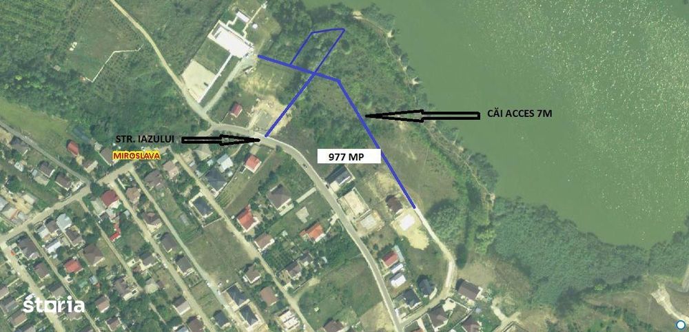 Malul lacului Ezareni, 977 mp-Intrvilan