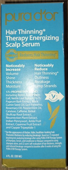 Pura D'or Терапия за изтъняваща коса Енергизиращ серум за скалпа