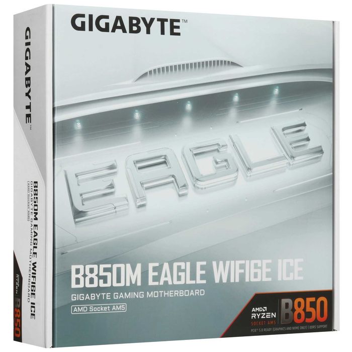 - Материнская плата MB Gigabyte AMD AM5 B850M EAGLE WF6E ICE DDR5