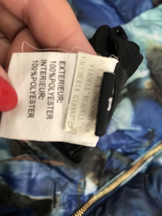 олекотено яке две лица двулицево вата пролет есен S/M пъстро индиго