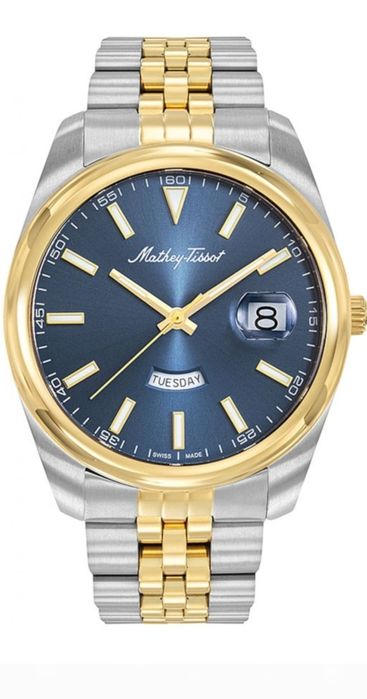 Mathey-Tissot - Day-Date- Cyclops Loupe - 18K Gold - Sapphire - Swiss Made - New - Bărbati - 2025
