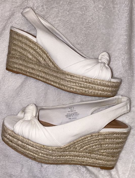 Sandale albe de vara cu platforma H&M noi