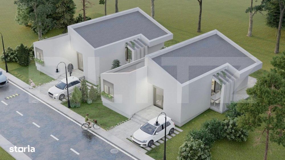 Casa pe parter cu un design deosebit, zona nordica / Simnicul de Jos