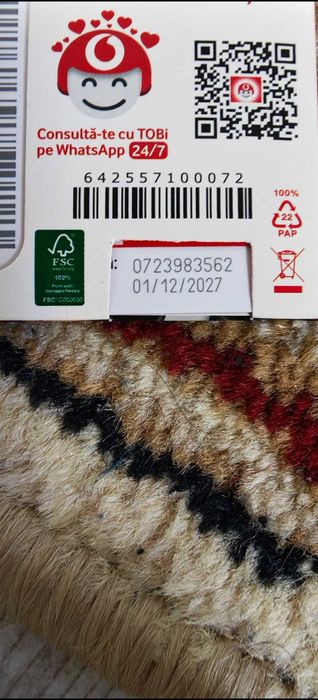 Cartela Vodafone cu număr nou