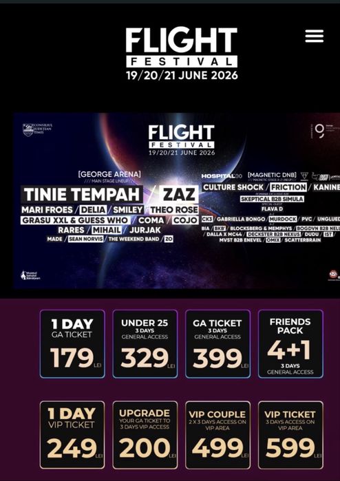 Bratara  la flight festival timisoara 1 zi