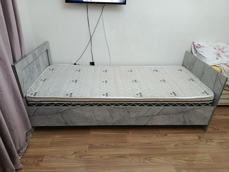 Кровать 90*200 серая