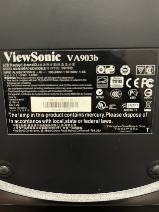 Монитор 19”Viewsonic