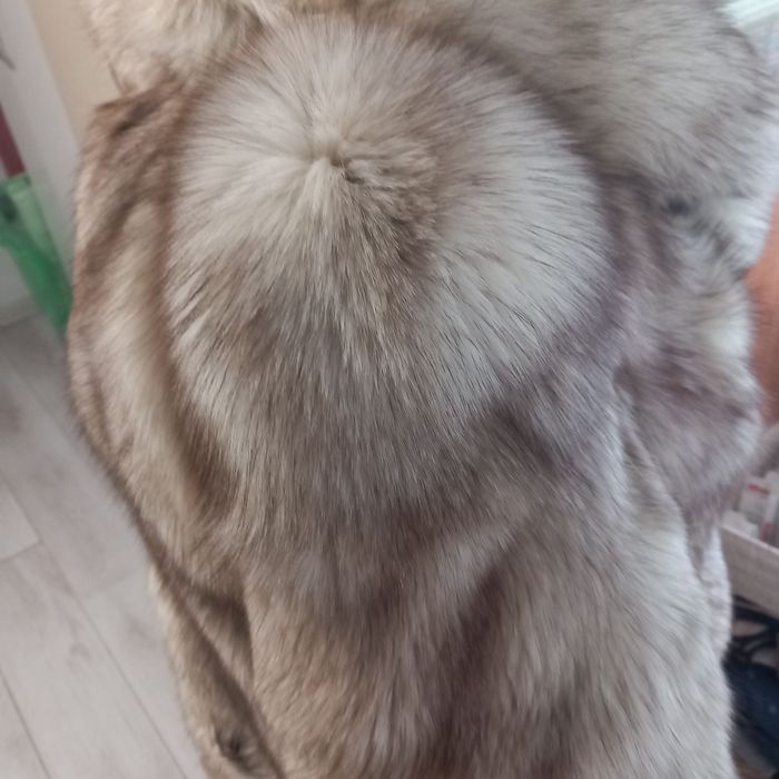 Дамско палто от сребърна лисица