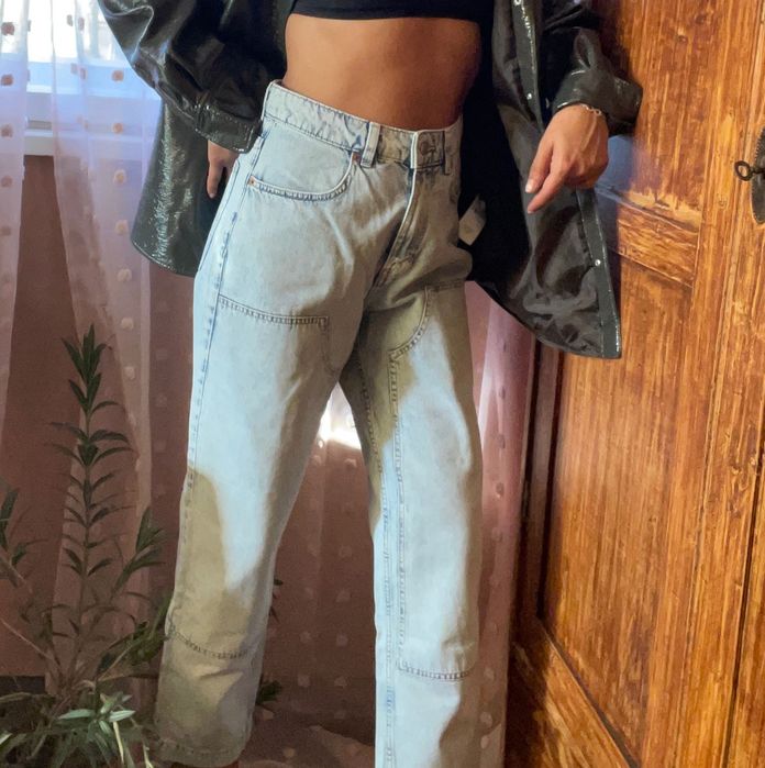 Дънки висока талия zara S