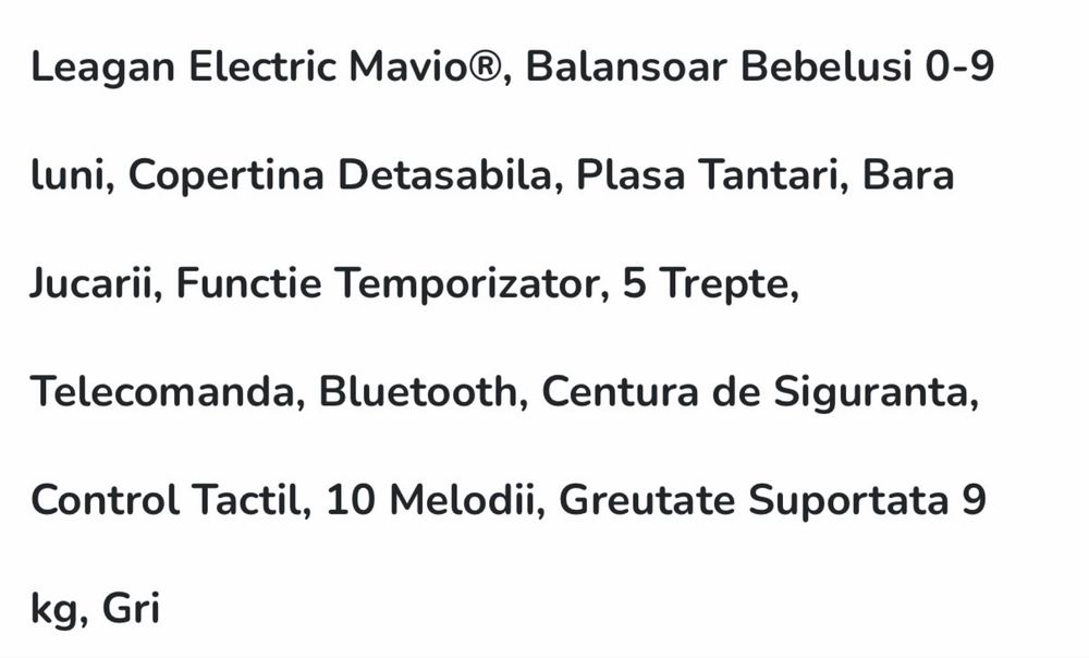 Leagan / balansoar bebelus / Nou / Garantie