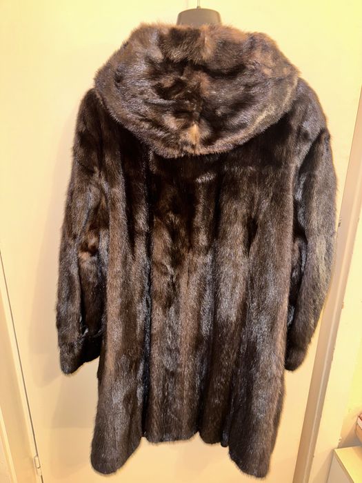 Haină Blană NURCĂ maro cu gluga