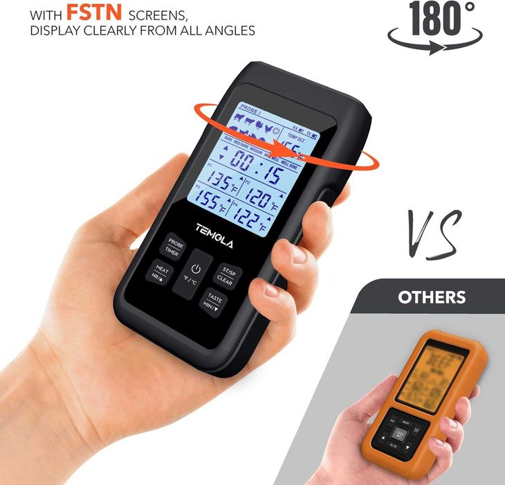 TEMOLA TM40 Безжичен готварски профи термометър с 4 сонди и таймери