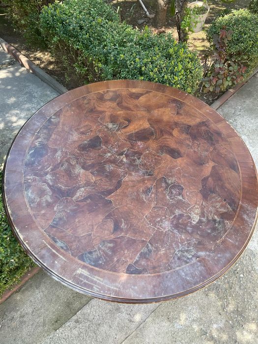 Masa rotunda sufragerie livingrum lemn natural  stil baroc lemn antic