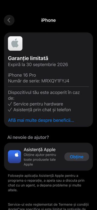Iphone 16 pro garantie 43 cicluri vand sau schimb