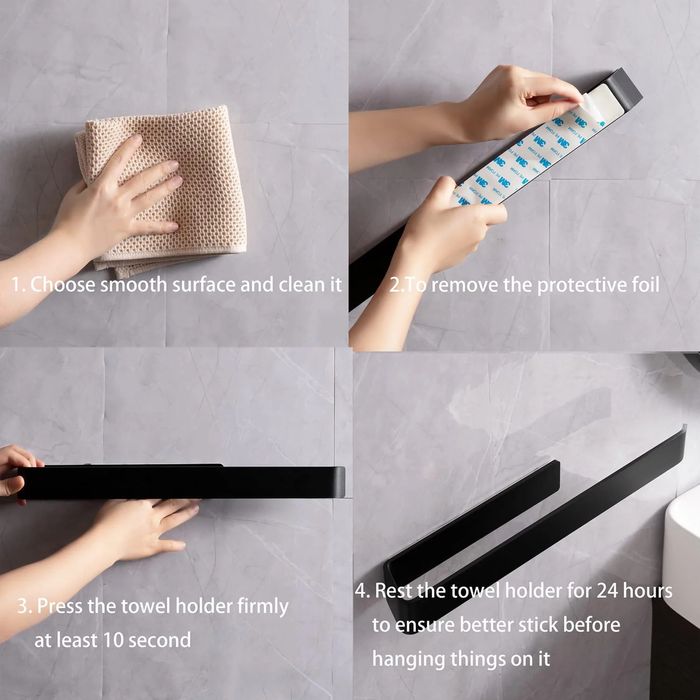 Метална закачалка/поставка за кърпи – черен мат