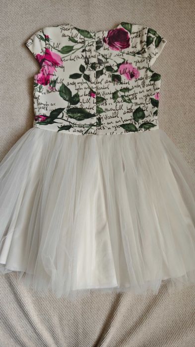 Официална детска рокля с тюл + Болеро (6-7 год.)