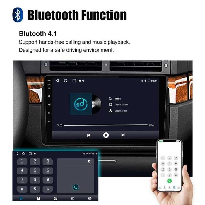 BMW серия 3 E46/M3 2-DIN мултимедия с Android’14 4GB/64GB