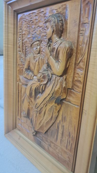 Tablou sculptat in lemn