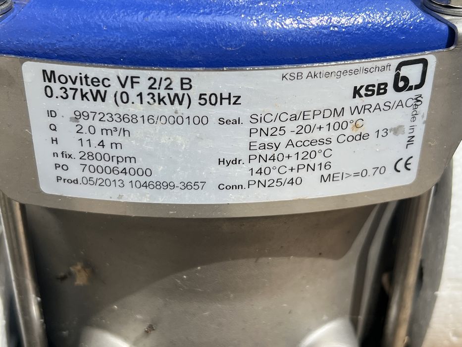 Pompa apa KSB VF2/2B