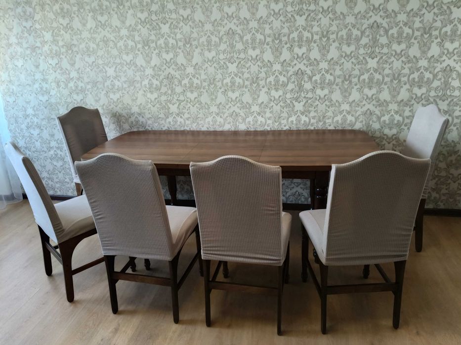Продам раздвижной стол + 6 стульев