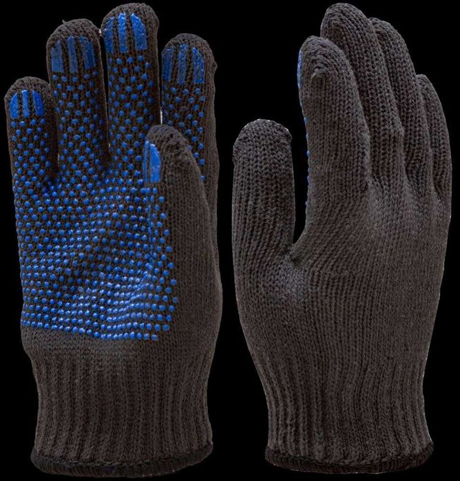 Перчатки пятипалые, рабочие , в ассортименте: от 33гр. до 67гр