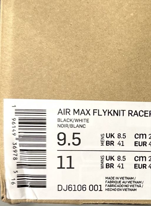 Nike AIR MAX FLYKNIT RACER размер 42 - 100% оригинал!!!