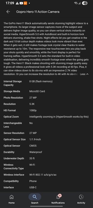 Go pro 11 negru  calitate