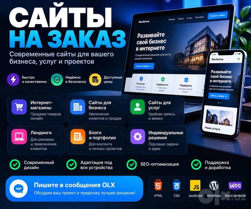Создание сайтов на заказ | Современный дизайн и разработка