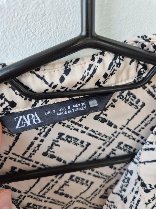 Zara cămașă crem cu model
