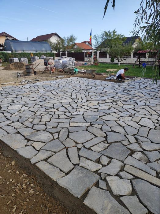 Montaj pavele,piatra cubica si piatra sparta