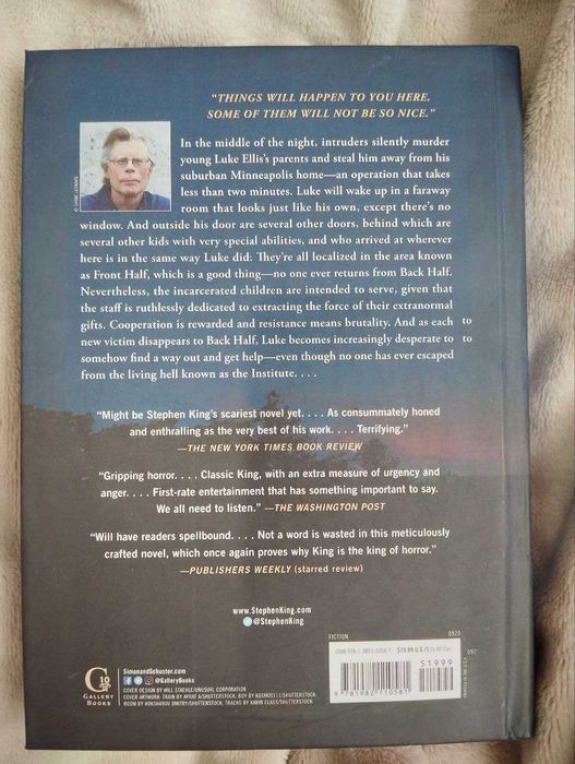 Книга 'Institute' Стивена Кинга на английском