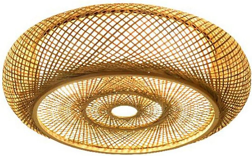 Ф40 Плетена невисяща лампа от тъкан ратан, бамбук, 3×Е27