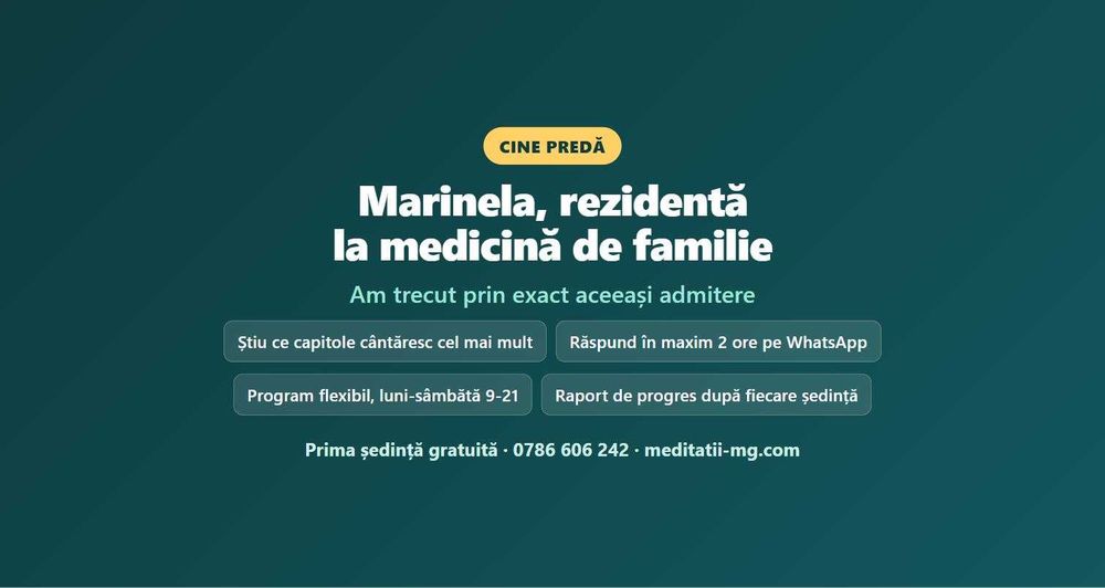 Meditatii Biologie Admitere Medicina - online, prima sedinta gratuita