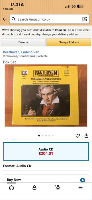 Colectie box 7 CD-uri Beethoven edition Zyx classic aproape noua