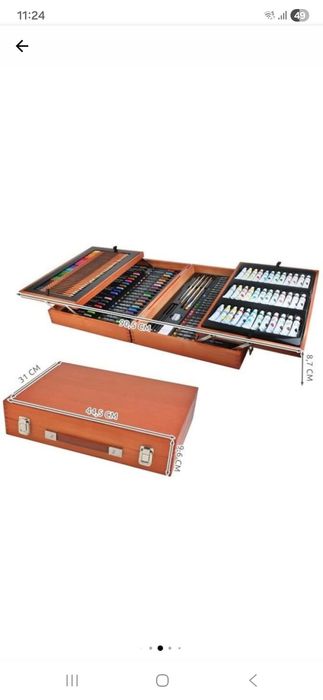 Set pictura si desen, trusa lemn, 174 piese