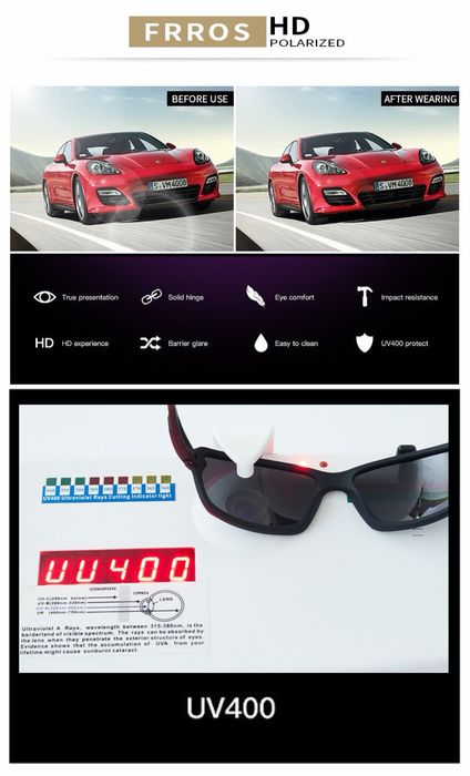 Солнцезащитные Очки, Черные, HD Polarized