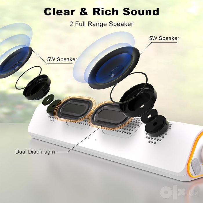 SOULION R50: Bluetooth-колонка для ПК, USB, 3.5мм, LED-подсветка