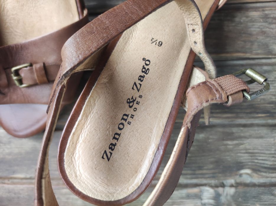 Естествена кожа Италиански Сандали с висок ток - Zanon&Zago, номер 40
