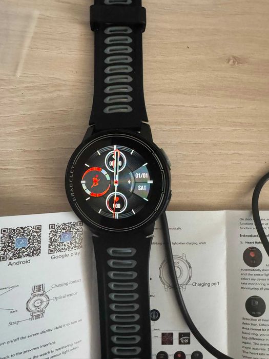 Smartwatch sport Android/iPhone — cu puls, notificări, FitPro, nou