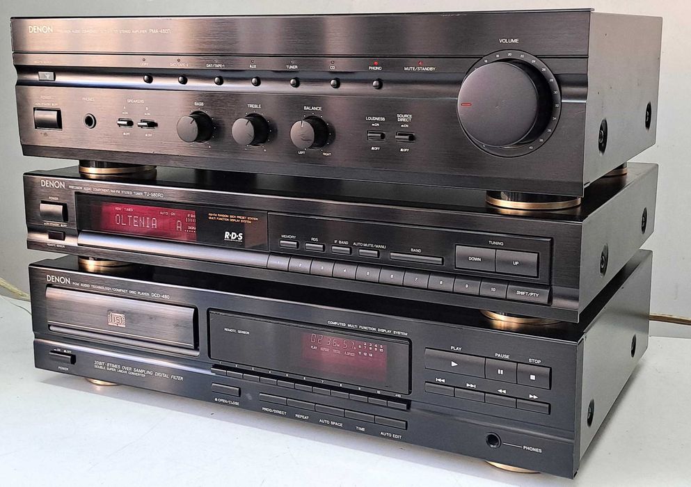 Amplituner PMA-480R + Tuner TU-580RD + CD Player DCD-480 – Linie Audio Denon Gold-Feet Japan